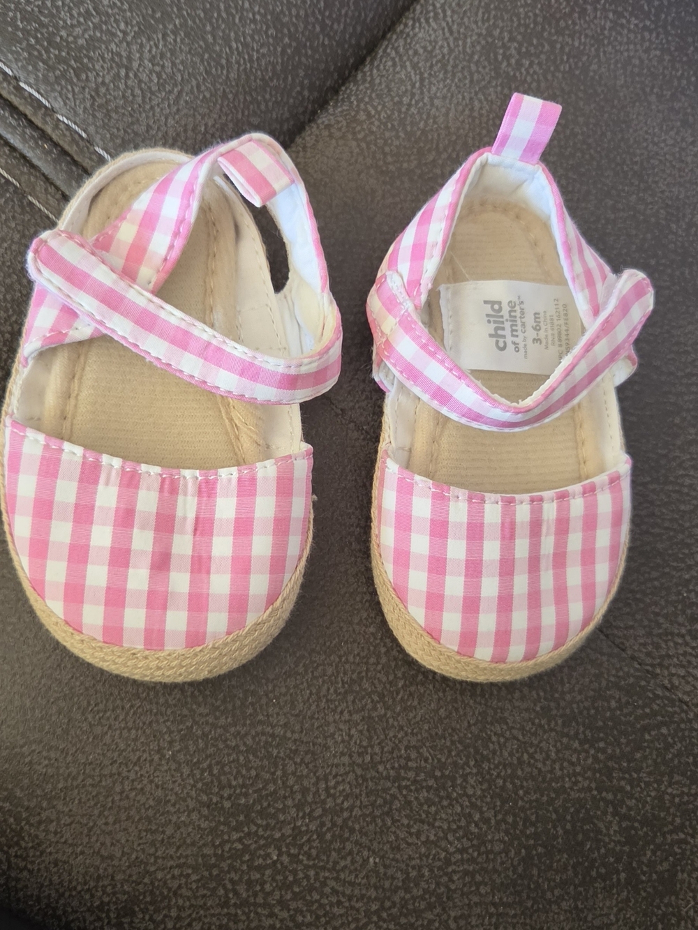 Carter's Pink Gingham Mary Jane Baby Shoes